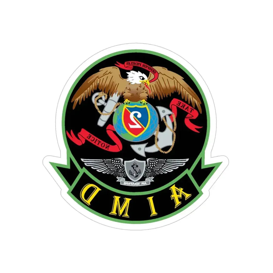AIMD Two (U.S. Navy) REVERSE PRINT Transparent Die-Cut STICKER - The Sticker Space
