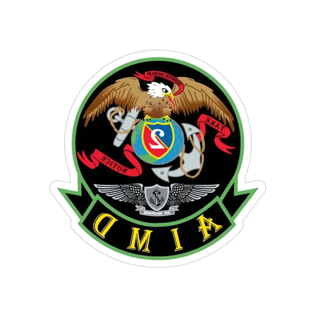 AIMD Two (U.S. Navy) REVERSE PRINT Transparent Die-Cut STICKER - The Sticker Space