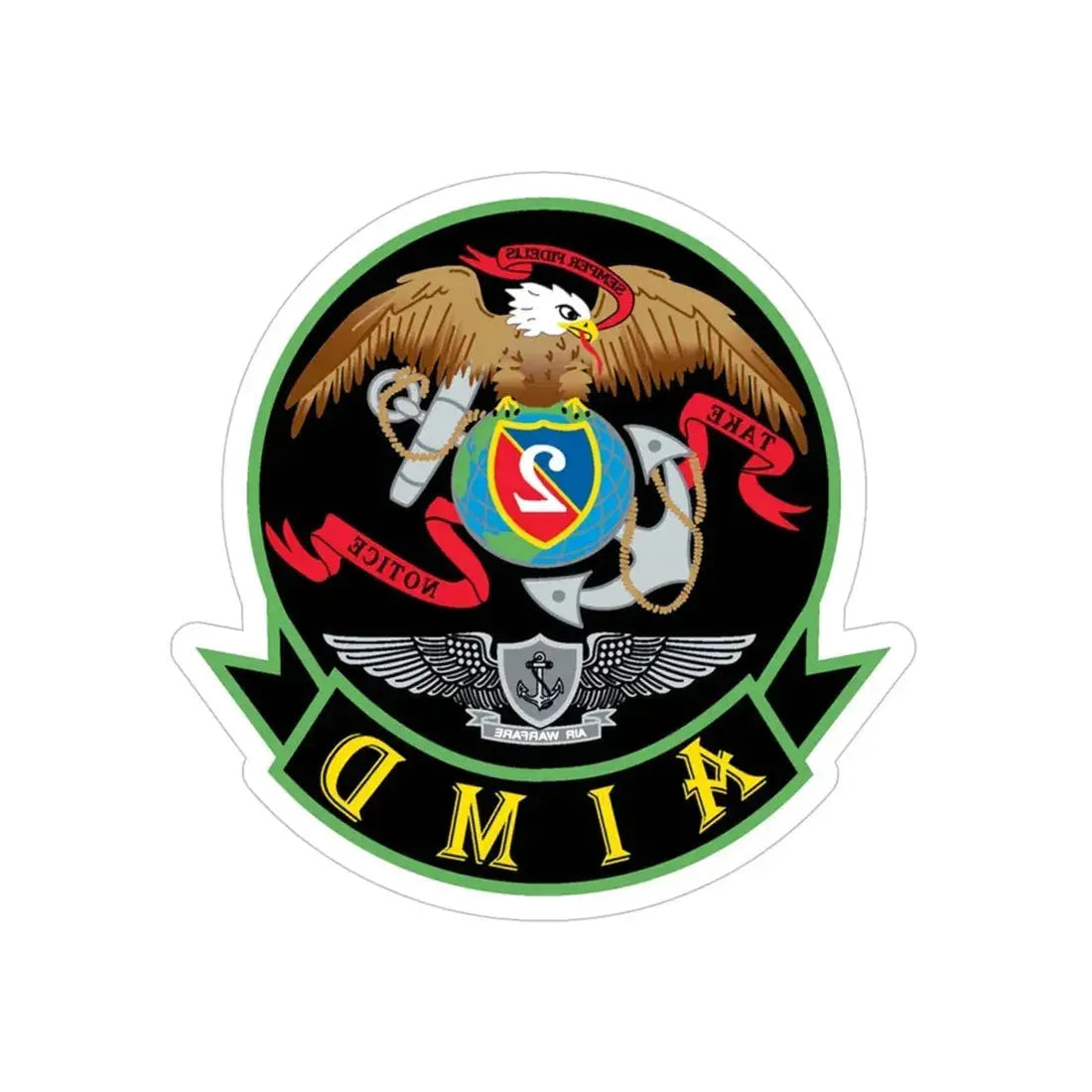 AIMD Two (U.S. Navy) REVERSE PRINT Transparent Die-Cut STICKER - The Sticker Space