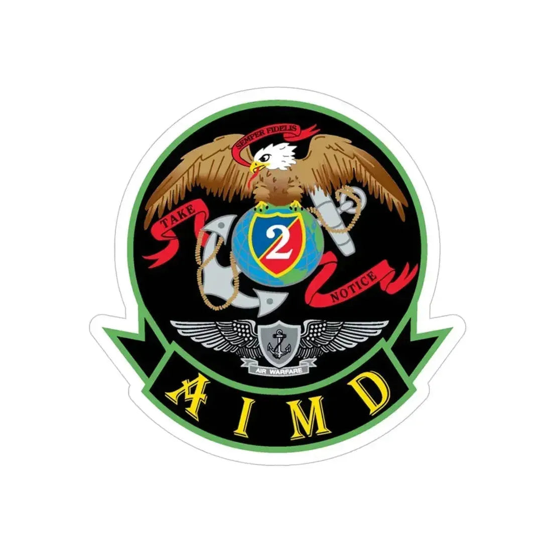 AIMD Two (U.S. Navy) Transparent STICKER Die-Cut Vinyl Decal 5 Inch - The Sticker Space