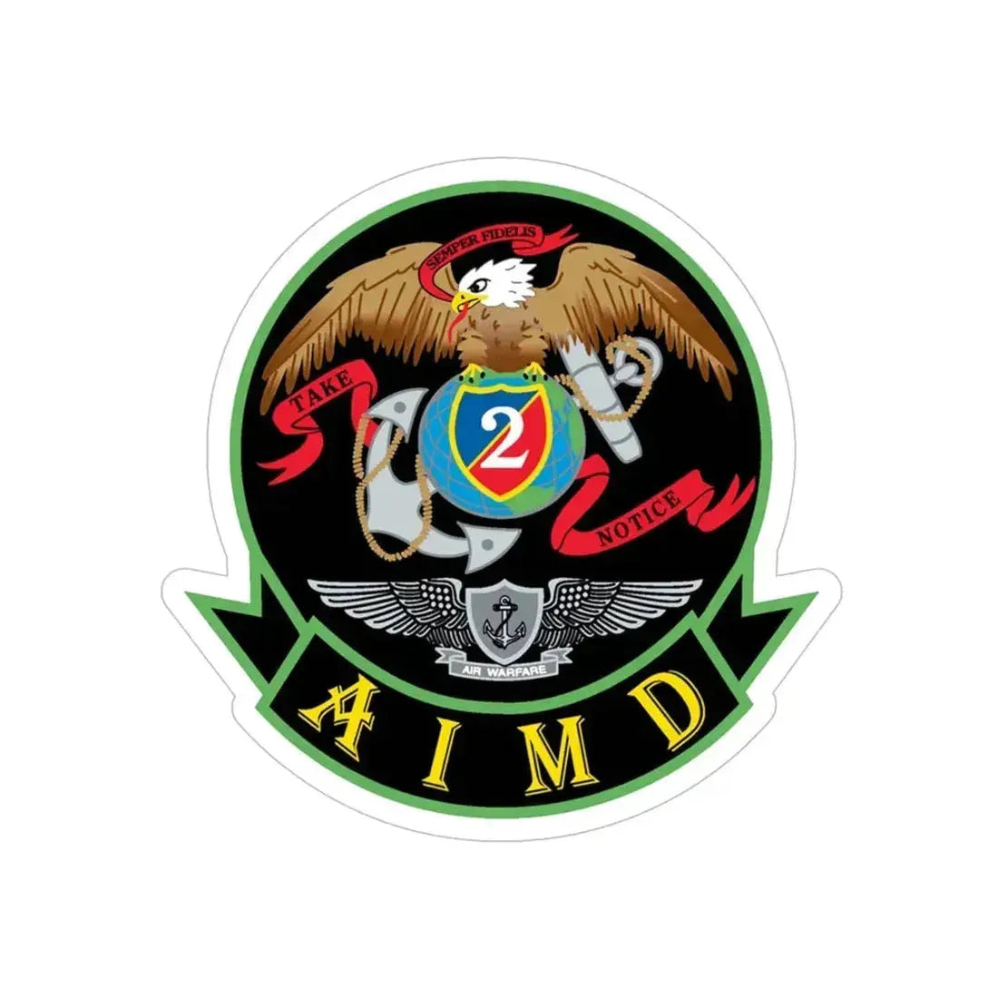 AIMD Two (U.S. Navy) Transparent STICKER Die-Cut Vinyl Decal 6 Inch - The Sticker Space