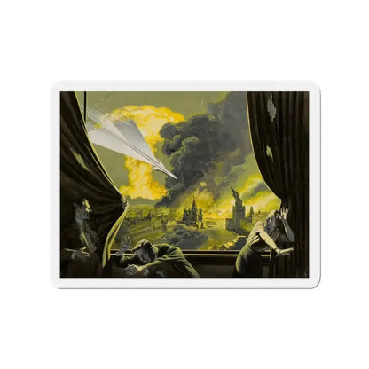 Air Attack, Man's magazine illustration (Magazine Illustration) Refrigerator Magnet 3 Inch Die-Cut - The Sticker Space