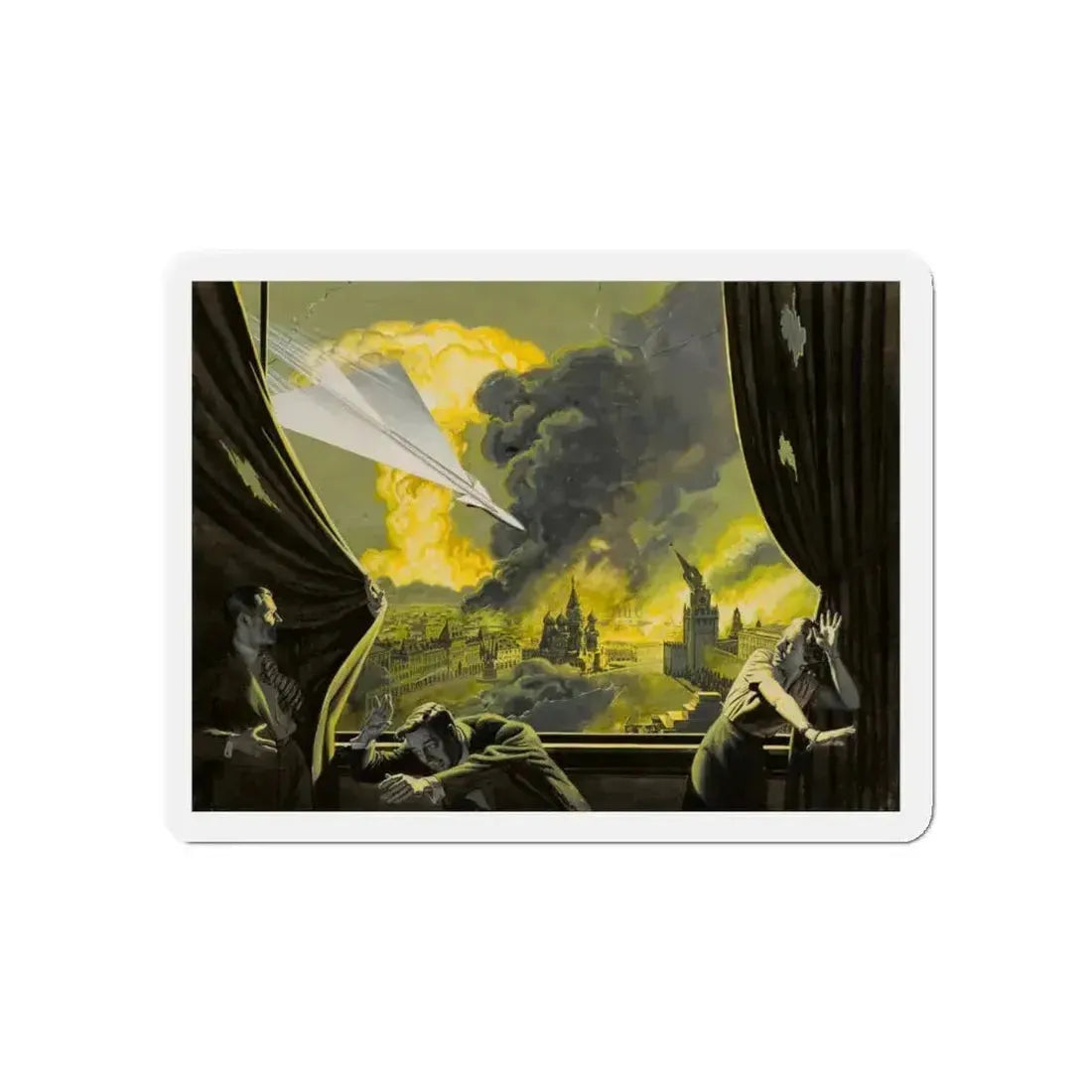 Air Attack, Man's magazine illustration (Magazine Illustration) Refrigerator Magnet 5 Inch Die-Cut - The Sticker Space