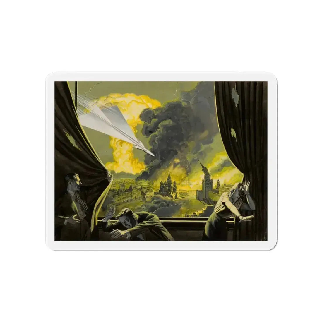 Air Attack, Man's magazine illustration (Magazine Illustration) Refrigerator Magnet - The Sticker Space