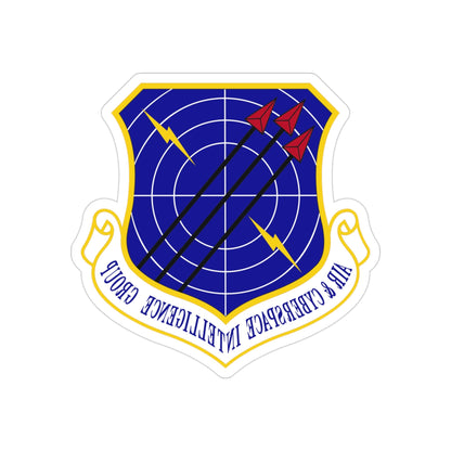 Air & Cyberspace Intelligence Group (U.S. Air Force) REVERSE PRINT Transparent STICKER-3" × 3"-The Sticker Space