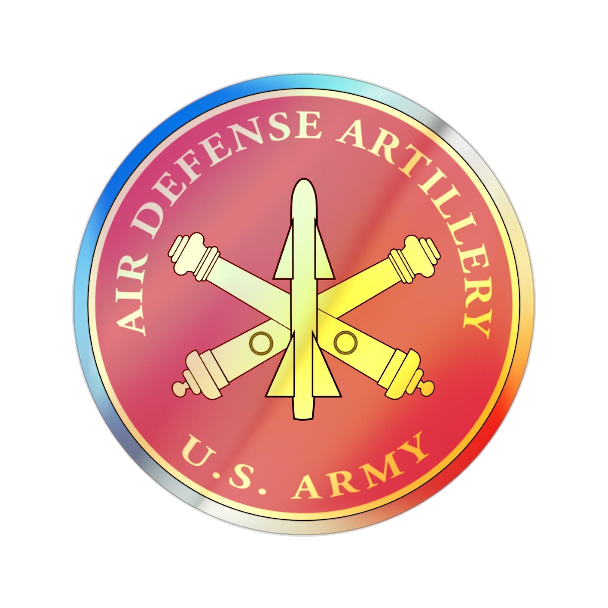 Air Defense Artillery Branch (U.S. Army) Holographic STICKER Die-Cut Vinyl Decal-2 Inch-The Sticker Space