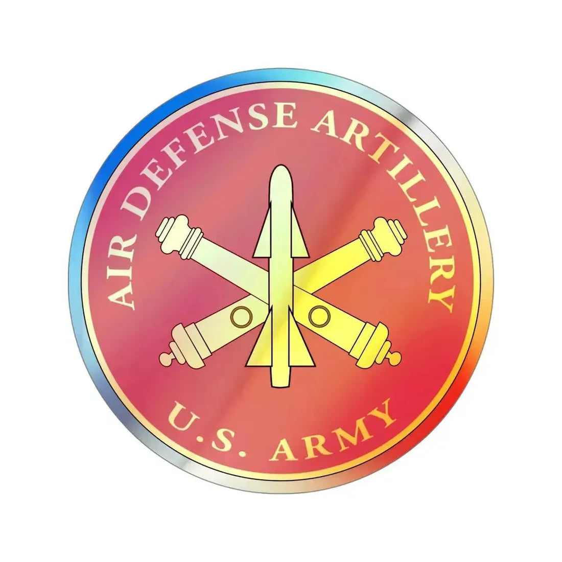 Air Defense Artillery Branch (U.S. Army) Holographic STICKER Die-Cut Vinyl Decal 4 Inch Holographic - The Sticker Space