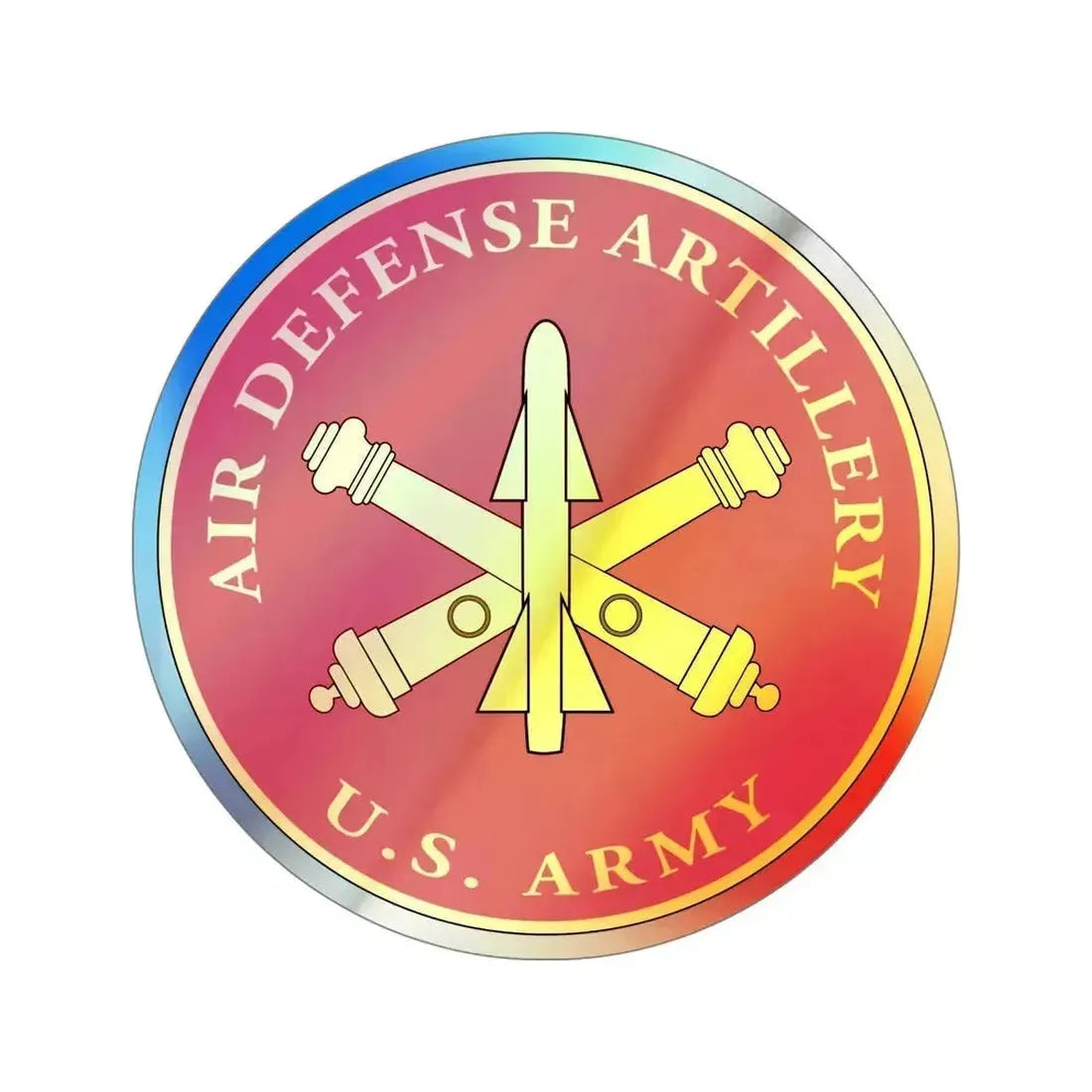 Air Defense Artillery Branch (U.S. Army) Holographic STICKER Die-Cut Vinyl Decal 5 Inch Holographic - The Sticker Space