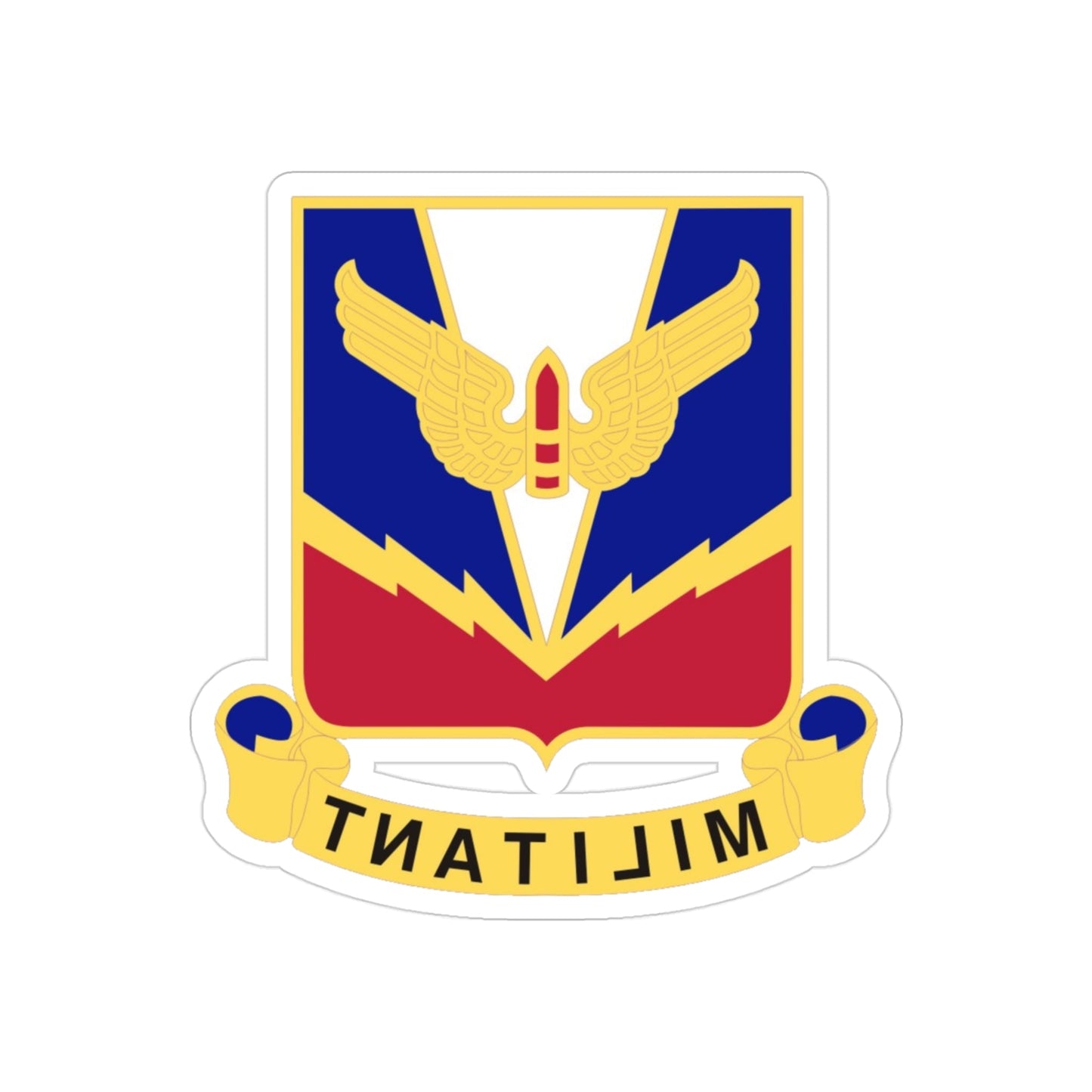 Air Defense Artillery Center and School v2 (U.S. Army) REVERSE PRINT Transparent STICKER-3" × 3"-The Sticker Space