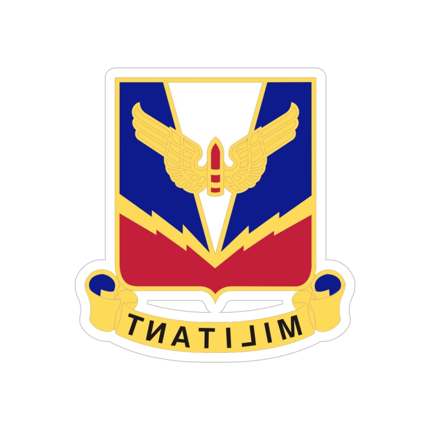 Air Defense Artillery Center and School v2 (U.S. Army) REVERSE PRINT Transparent STICKER-4" × 4"-The Sticker Space