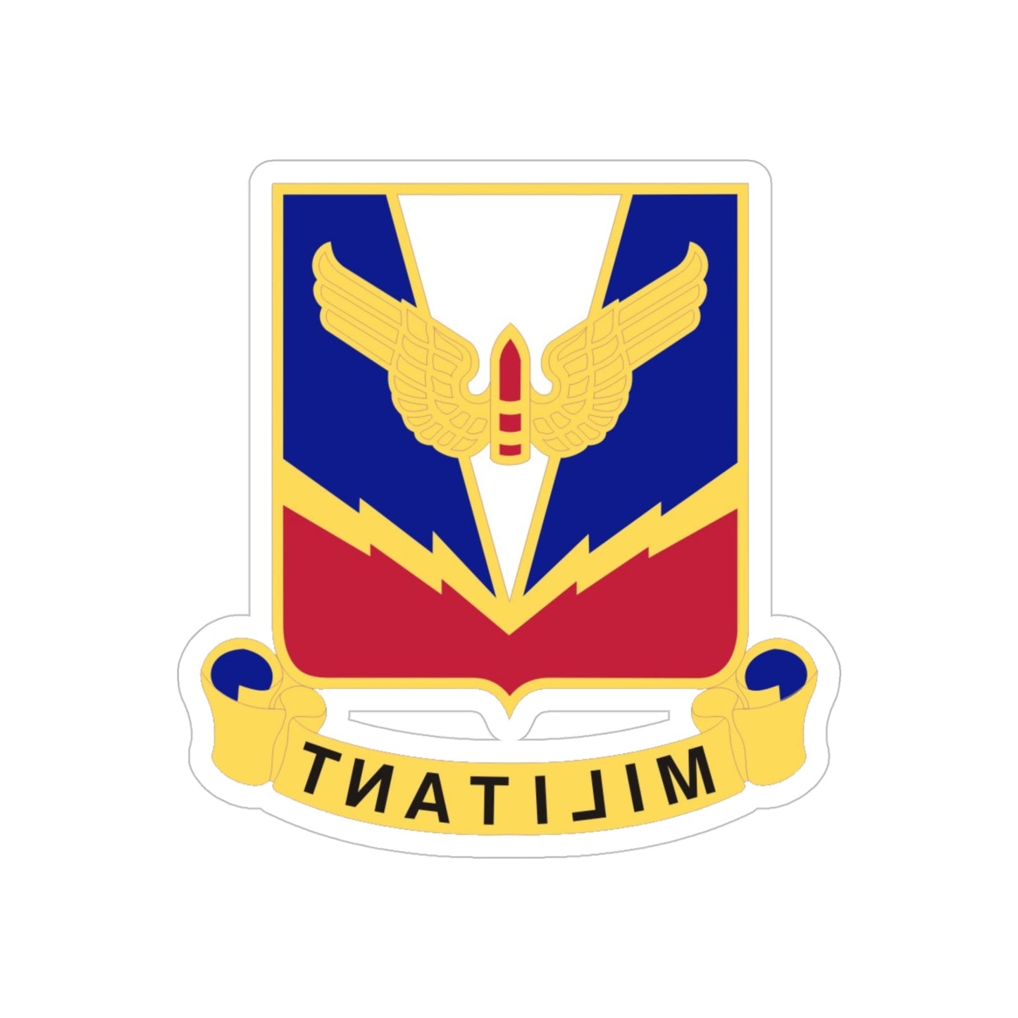 Air Defense Artillery Center and School v2 (U.S. Army) REVERSE PRINT Transparent STICKER-5" × 5"-The Sticker Space