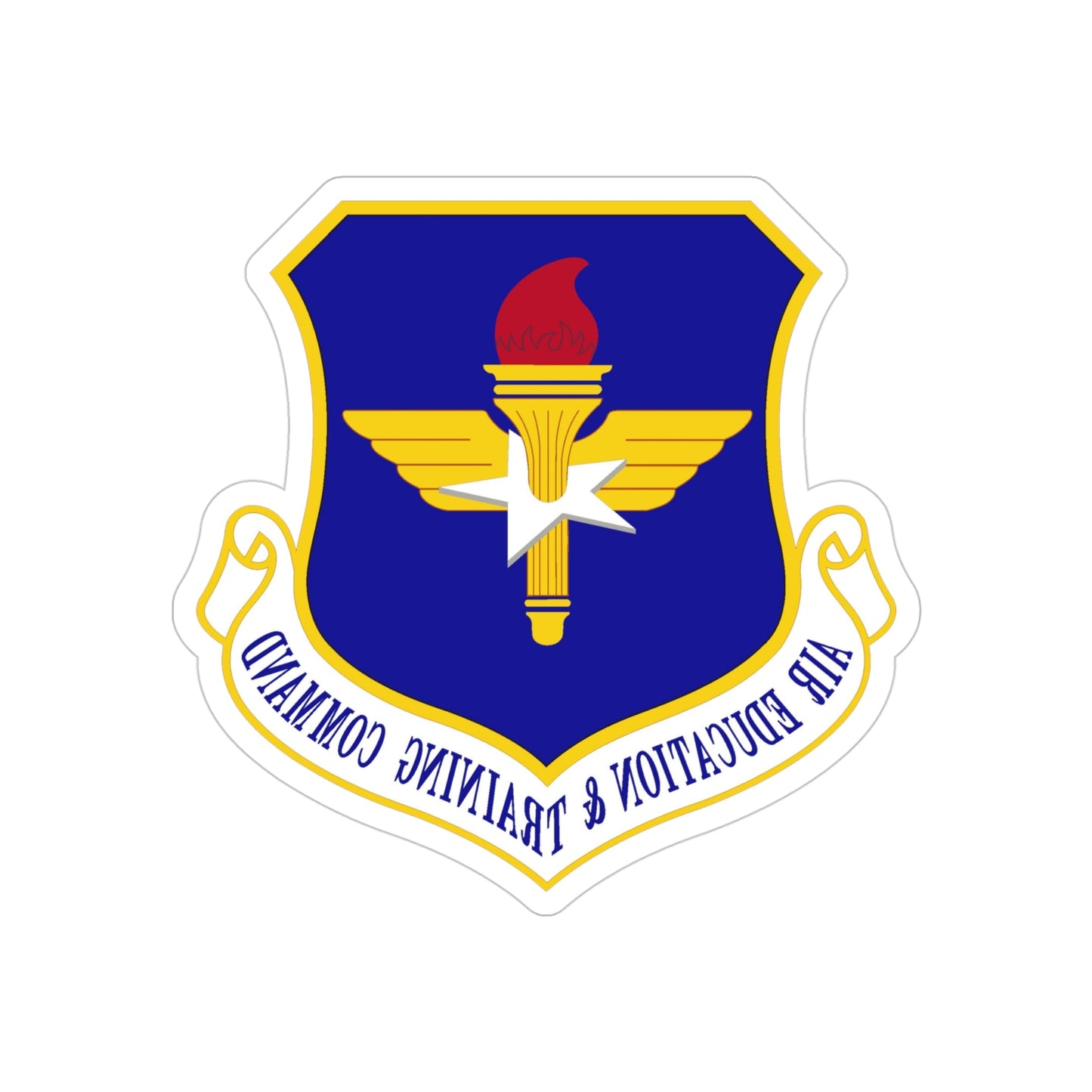 Air Education and Training Command (U.S. Air Force) REVERSE PRINT Transparent STICKER-4" × 4"-The Sticker Space