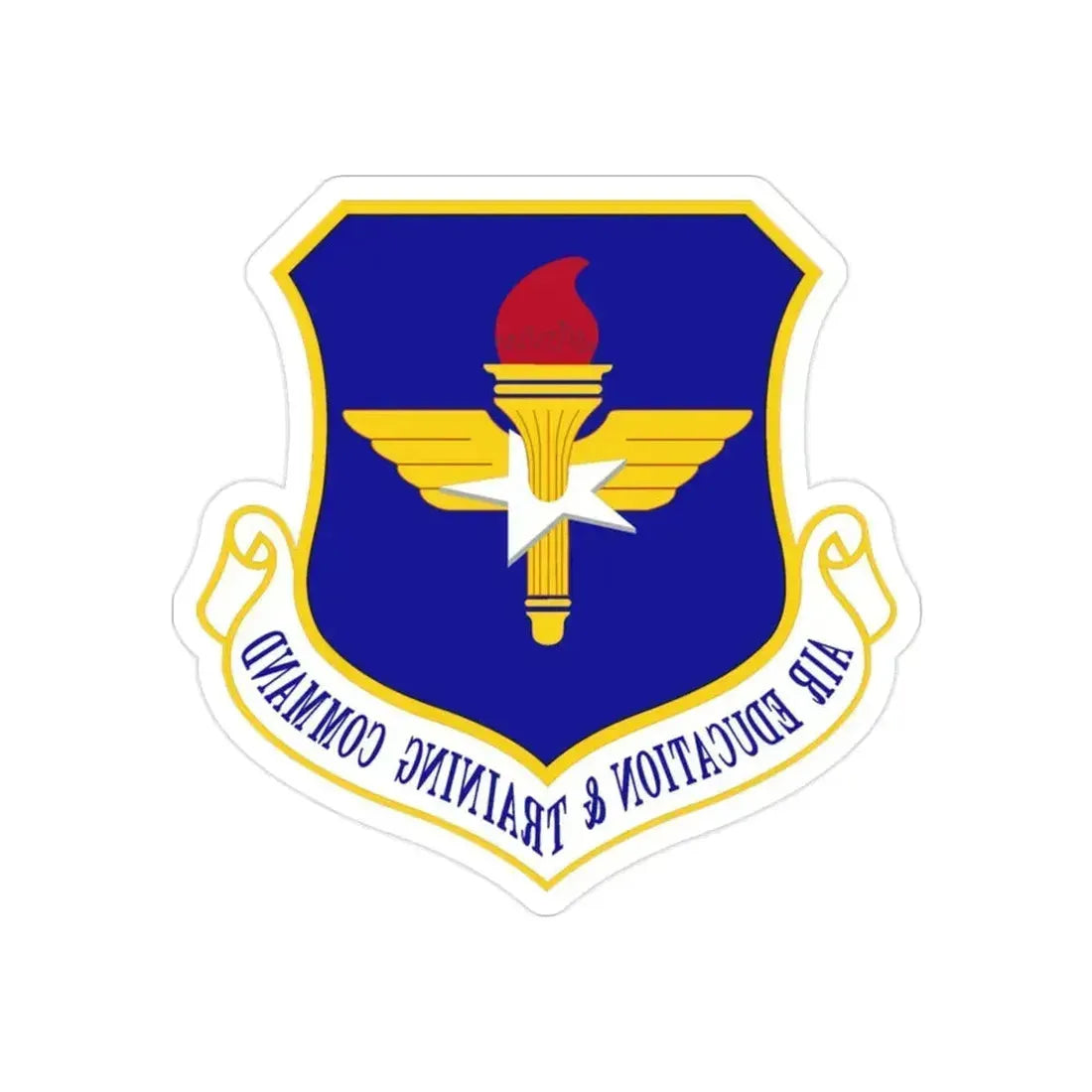 Air Education and Training Command (U.S. Air Force) REVERSE PRINT Transparent Die-Cut STICKER 2 Inch Die-Cut Transparent - The Sticker Space