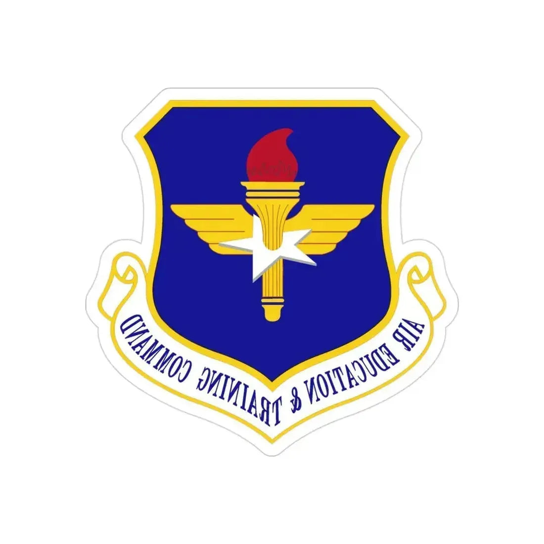 Air Education and Training Command (U.S. Air Force) REVERSE PRINT Transparent Die-Cut STICKER 3 Inch Die-Cut Transparent - The Sticker Space