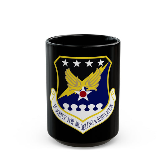 Air Force Agency for Modeling and Simulation (U.S. Air Force) Black Coffee Mug-15oz-The Sticker Space