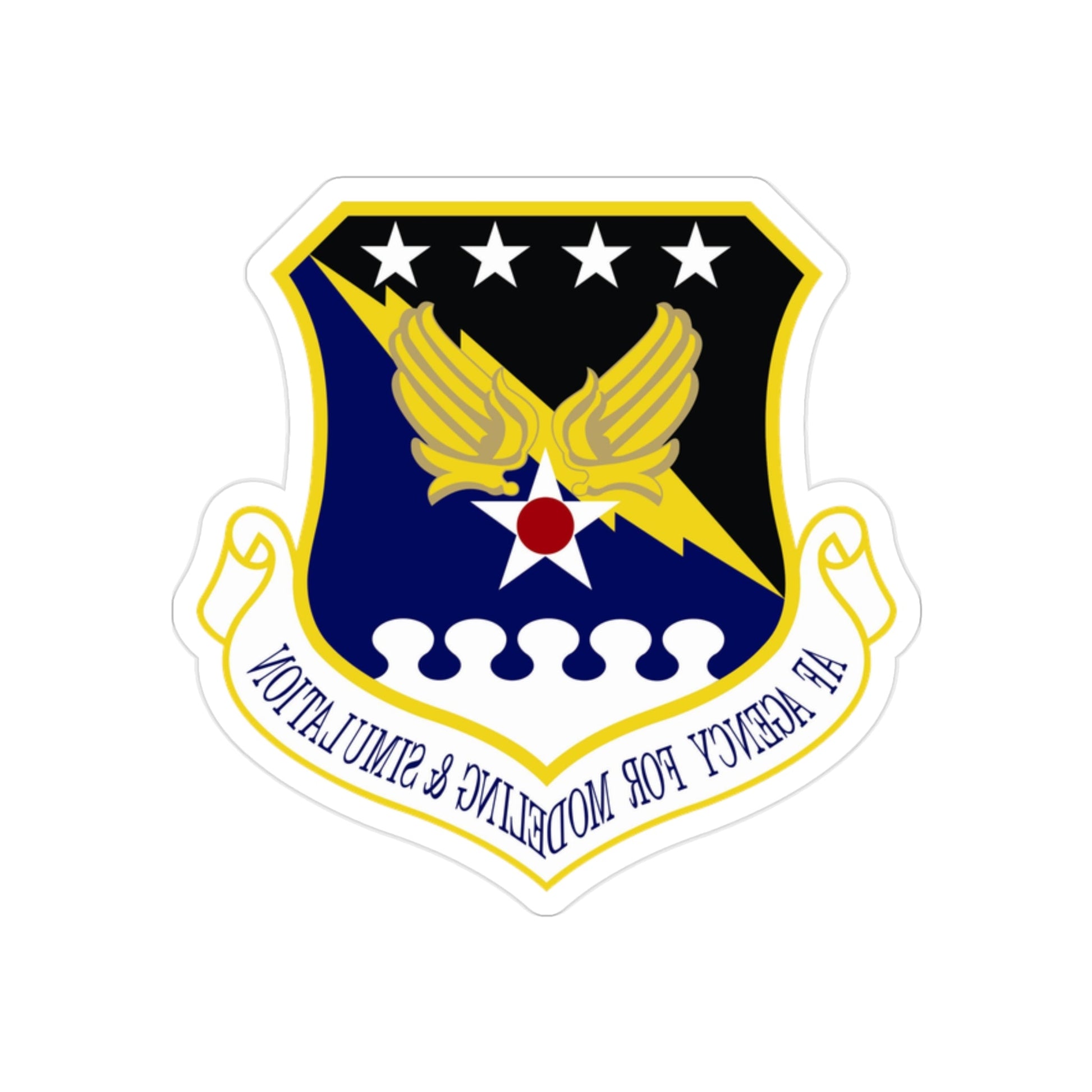 Air Force Agency for Modeling and Simulation (U.S. Air Force) REVERSE PRINT Transparent STICKER-2" × 2"-The Sticker Space