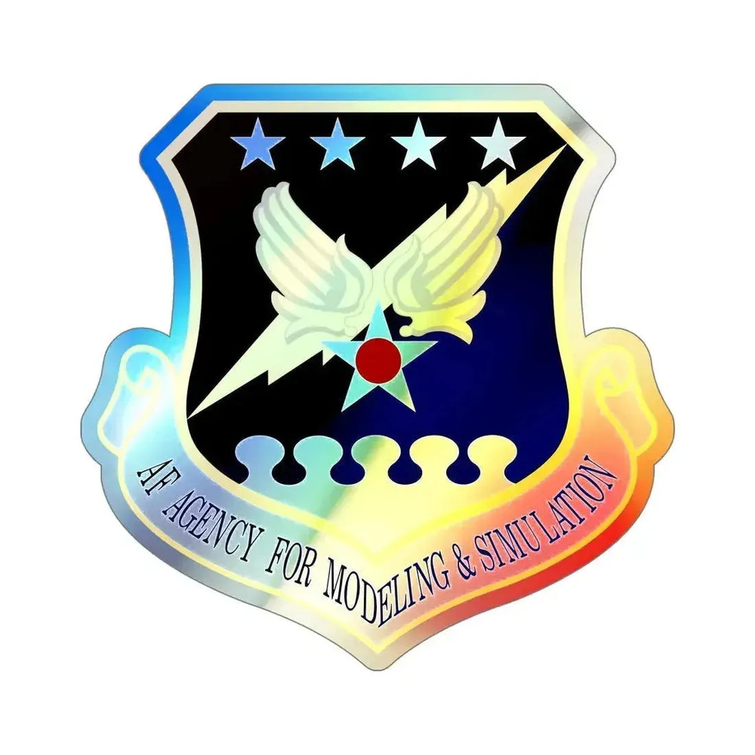 Air Force Agency for Modeling and Simulation (U.S. Air Force) Holographic STICKER Die-Cut Vinyl Decal 6 Inch Holographic - The Sticker Space