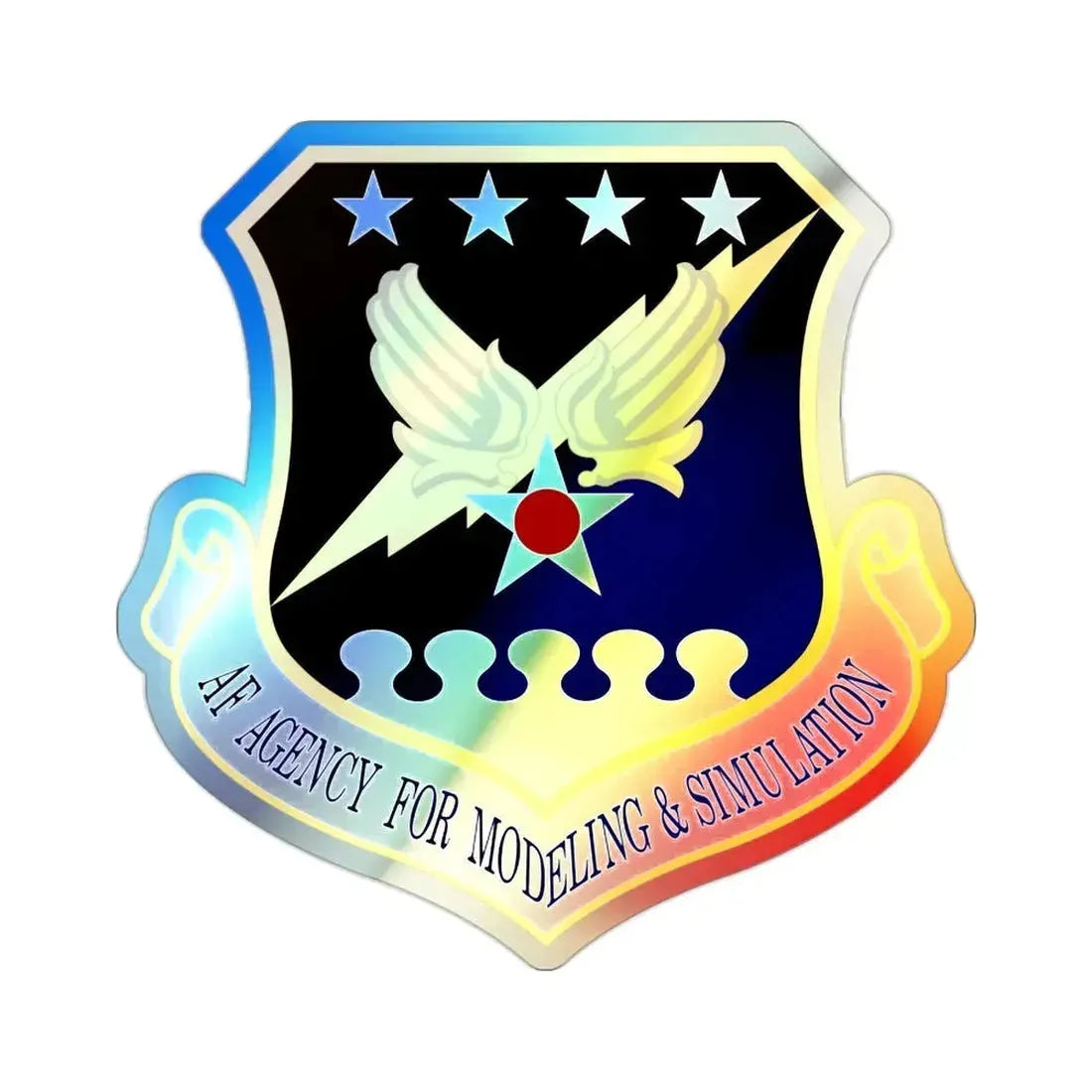 Air Force Agency for Modeling and Simulation (U.S. Air Force) Holographic STICKER Die-Cut Vinyl Decal - The Sticker Space