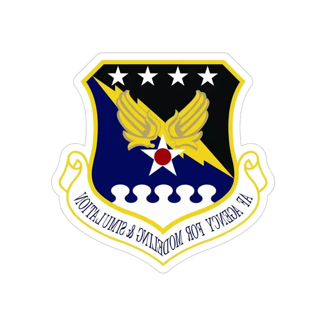 Air Force Agency for Modeling and Simulation (U.S. Air Force) REVERSE PRINT Transparent Die-Cut STICKER - The Sticker Space