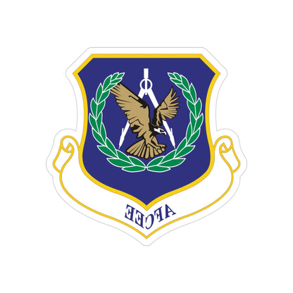 Air Force Center for Engineering and the Environment (U.S. Air Force) REVERSE PRINT Transparent STICKER-3" × 3"-The Sticker Space