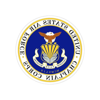 Air Force Chaplain Corps (U.S. Air Force) REVERSE PRINT Transparent Die-Cut STICKER 6 Inch Die-Cut Transparent - The Sticker Space
