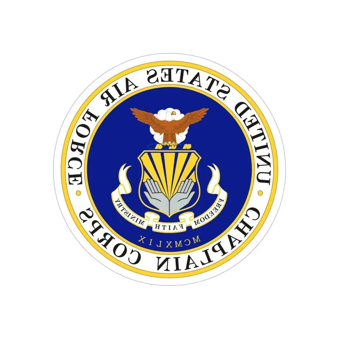 Air Force Chaplain Corps (U.S. Air Force) REVERSE PRINT Transparent Die-Cut STICKER - The Sticker Space