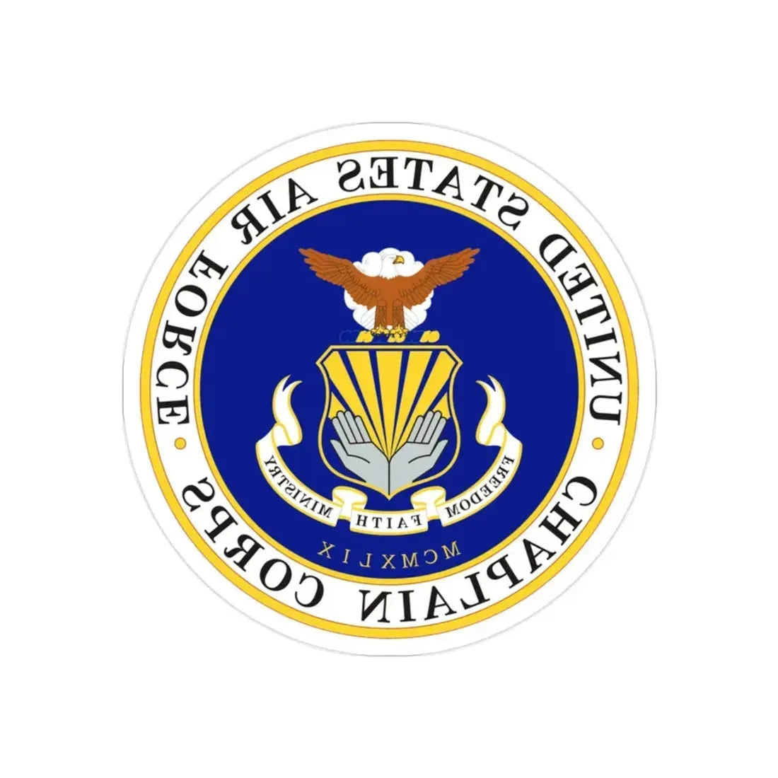 Air Force Chaplain Corps (U.S. Air Force) REVERSE PRINT Transparent Die-Cut STICKER - The Sticker Space