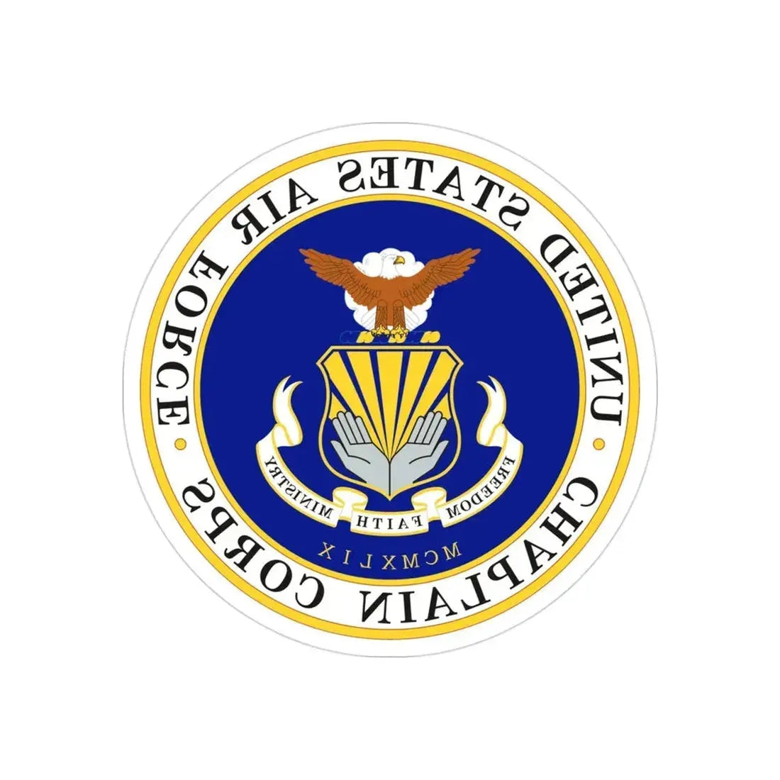Air Force Chaplain Corps (U.S. Air Force) REVERSE PRINT Transparent Die-Cut STICKER - The Sticker Space