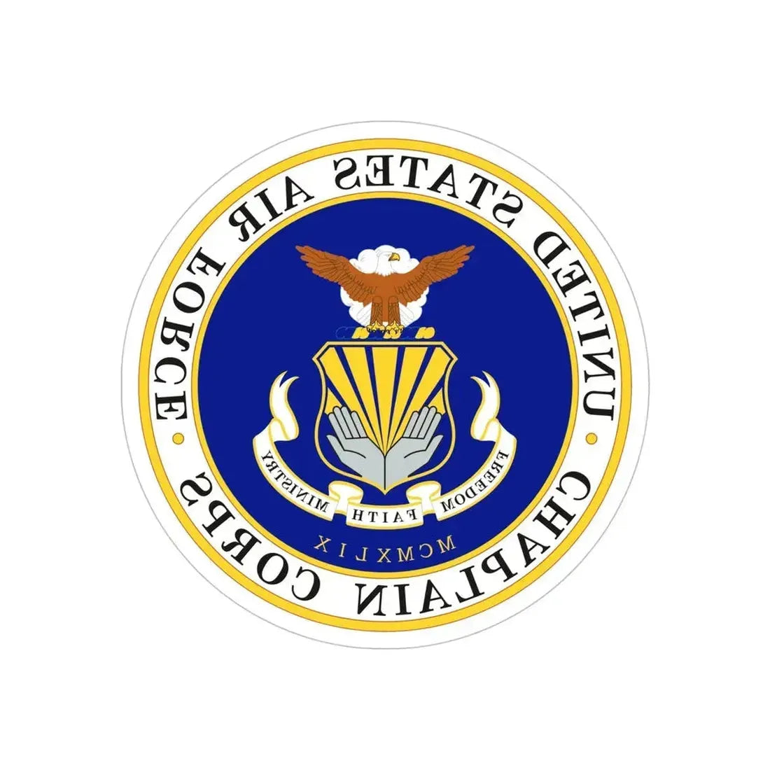 Air Force Chaplain Corps (U.S. Air Force) REVERSE PRINT Transparent Die-Cut STICKER - The Sticker Space