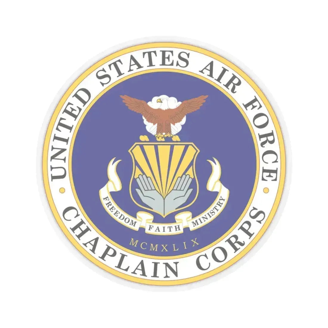 Air Force Chaplain Corps (U.S. Air Force) STICKER Vinyl Kiss-Cut Decal 3 Inch Transparent - The Sticker Space