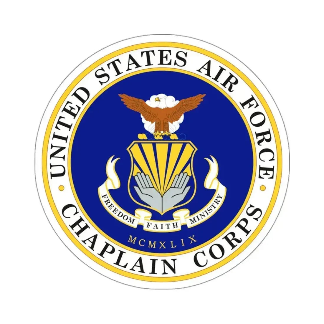 Air Force Chaplain Corps (U.S. Air Force) STICKER Vinyl Kiss-Cut Decal 3 Inch White - The Sticker Space
