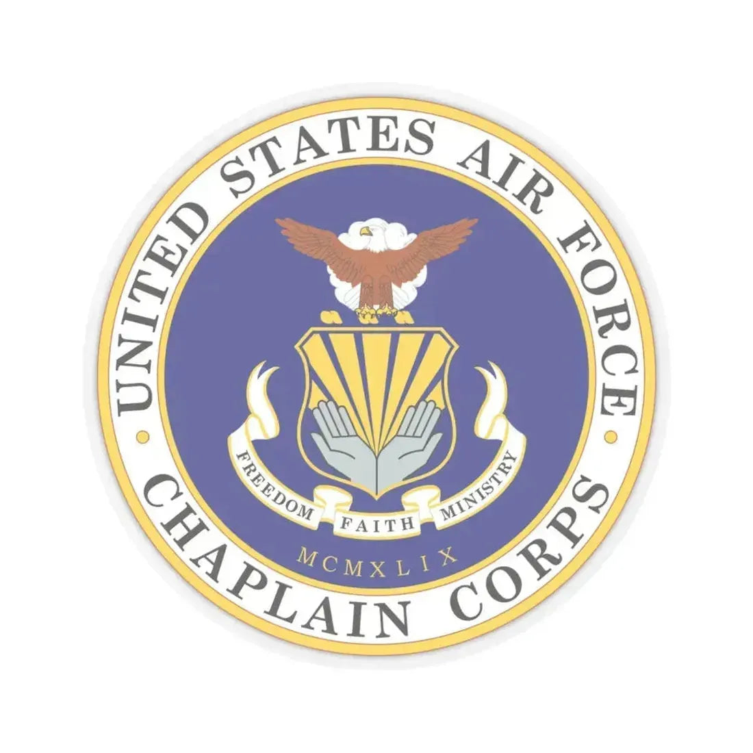 Air Force Chaplain Corps (U.S. Air Force) STICKER Vinyl Kiss-Cut Decal 4 Inch Transparent - The Sticker Space