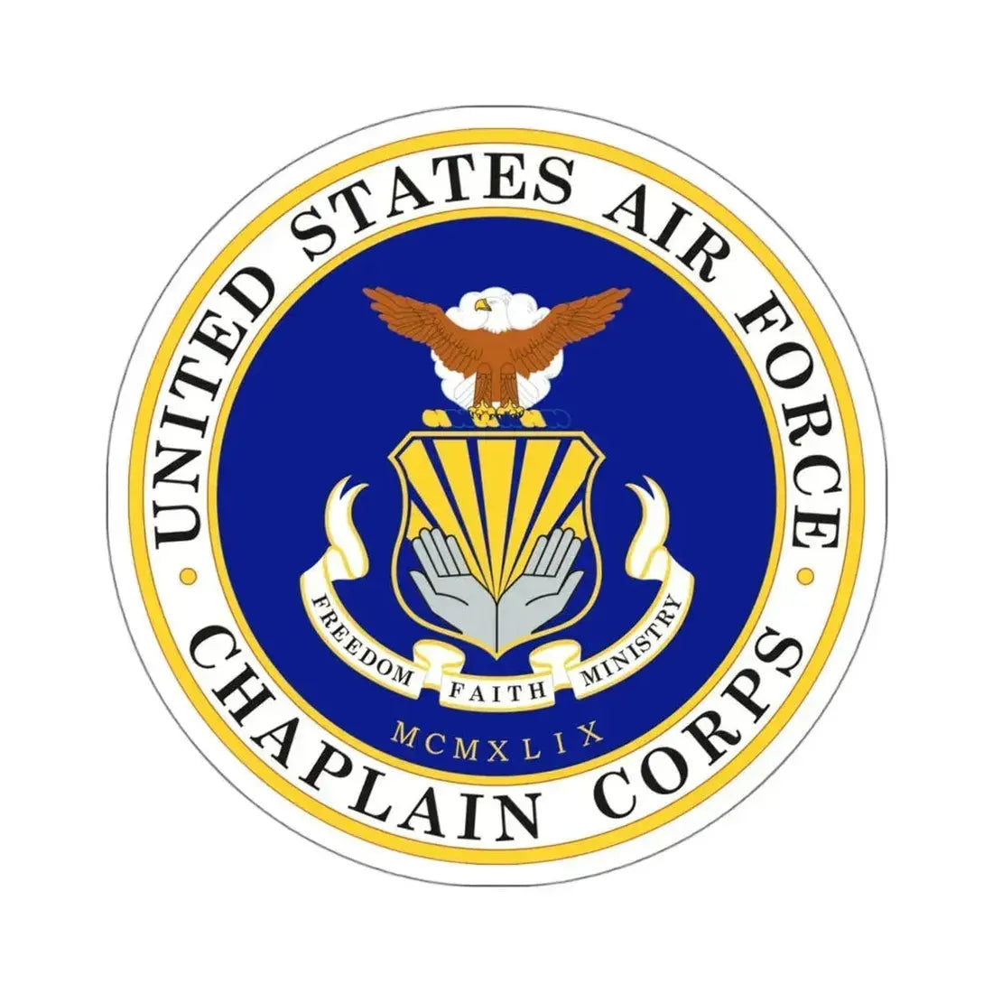 Air Force Chaplain Corps (U.S. Air Force) STICKER Vinyl Kiss-Cut Decal 4 Inch White - The Sticker Space