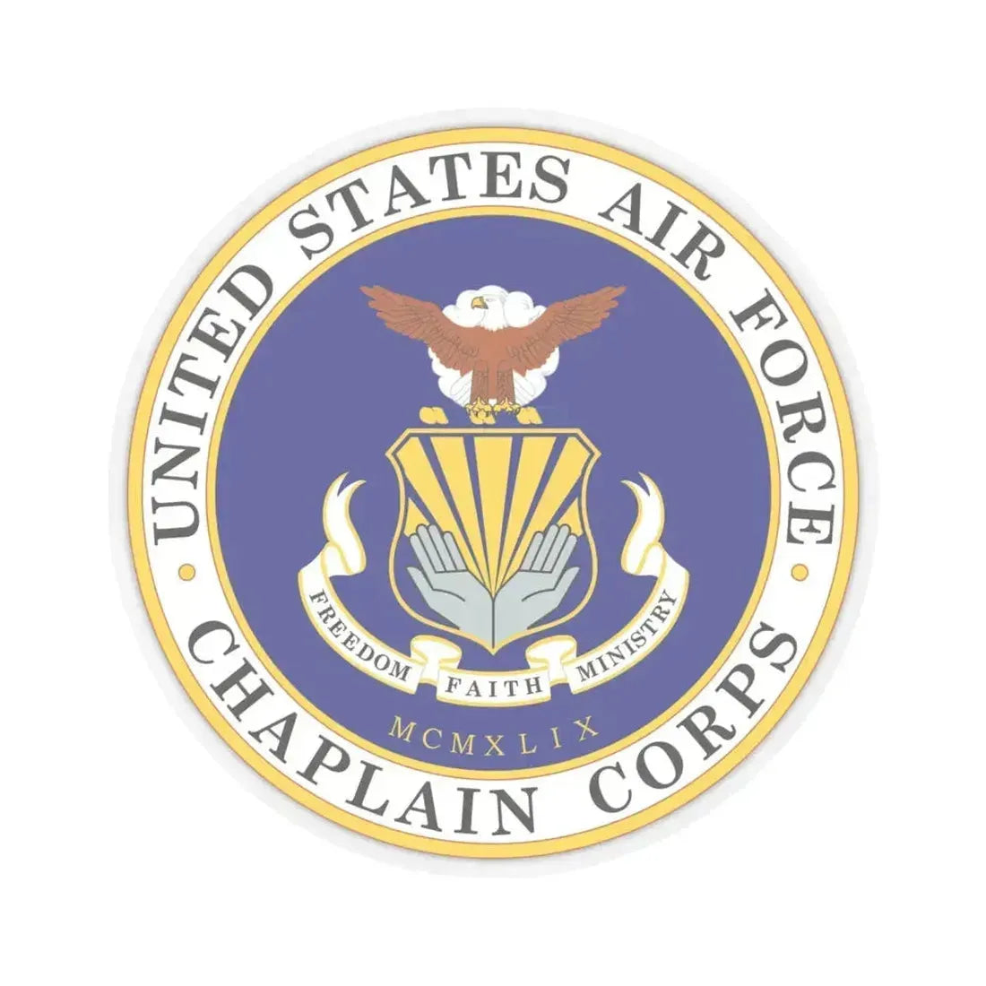 Air Force Chaplain Corps (U.S. Air Force) STICKER Vinyl Kiss-Cut Decal 6 Inch Transparent - The Sticker Space