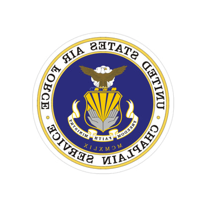 Air Force Chaplain Service (U.S. Air Force) REVERSE PRINT Transparent STICKER-2" × 2"-The Sticker Space