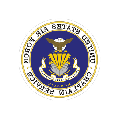 Air Force Chaplain Service (U.S. Air Force) REVERSE PRINT Transparent STICKER-3" × 3"-The Sticker Space