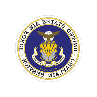 Air Force Chaplain Service (U.S. Air Force) REVERSE PRINT Transparent STICKER-4" × 4"-The Sticker Space