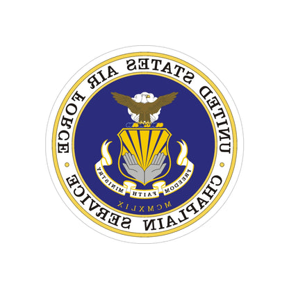 Air Force Chaplain Service (U.S. Air Force) REVERSE PRINT Transparent STICKER-5" × 5"-The Sticker Space