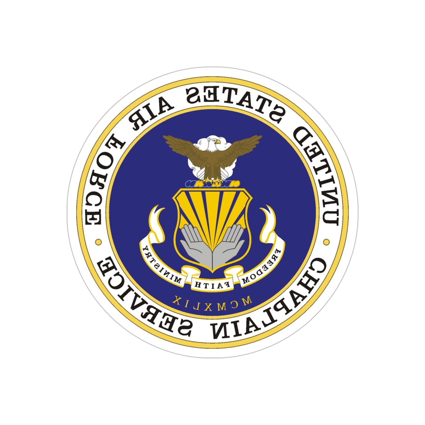 Air Force Chaplain Service (U.S. Air Force) REVERSE PRINT Transparent STICKER-6" × 6"-The Sticker Space