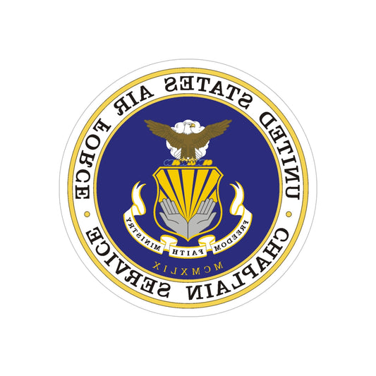 Air Force Chaplain Service (U.S. Air Force) REVERSE PRINT Transparent STICKER-6" × 6"-The Sticker Space