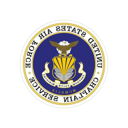 Air Force Chaplain Service (U.S. Air Force) REVERSE PRINT Transparent Die-Cut STICKER 3 Inch Die-Cut Transparent - The Sticker Space