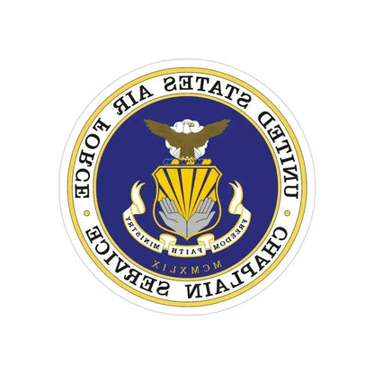 Air Force Chaplain Service (U.S. Air Force) REVERSE PRINT Transparent Die-Cut STICKER 4 Inch Die-Cut Transparent - The Sticker Space