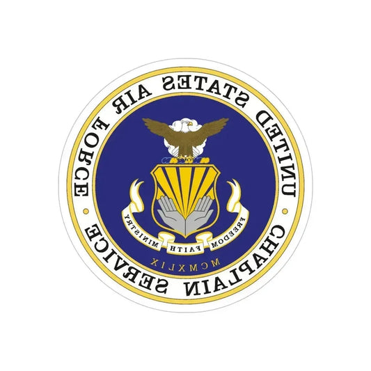 Air Force Chaplain Service (U.S. Air Force) REVERSE PRINT Transparent Die-Cut STICKER 6 Inch Die-Cut Transparent - The Sticker Space