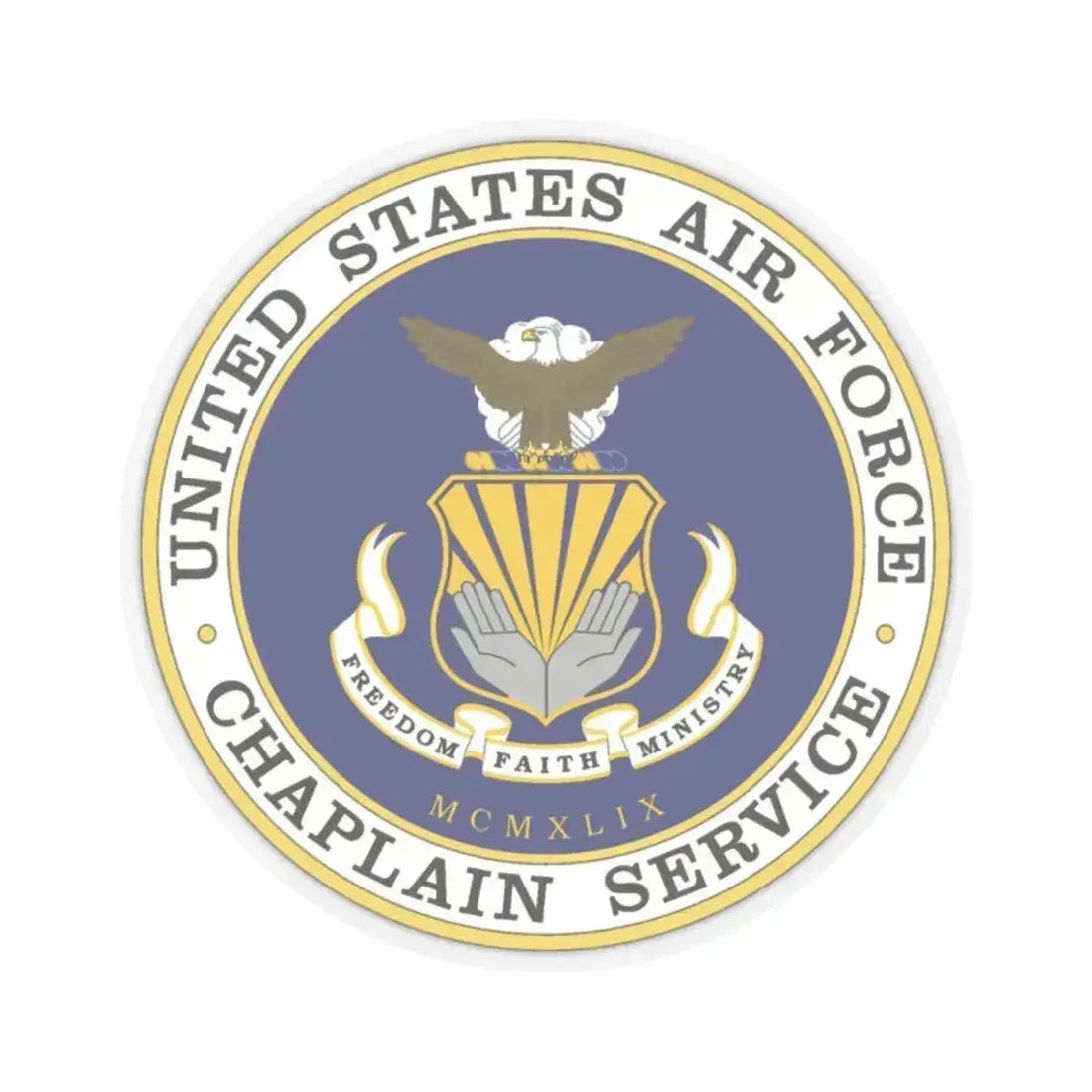 Air Force Chaplain Service (U.S. Air Force) STICKER Vinyl Kiss-Cut Decal 2 Inch Transparent - The Sticker Space