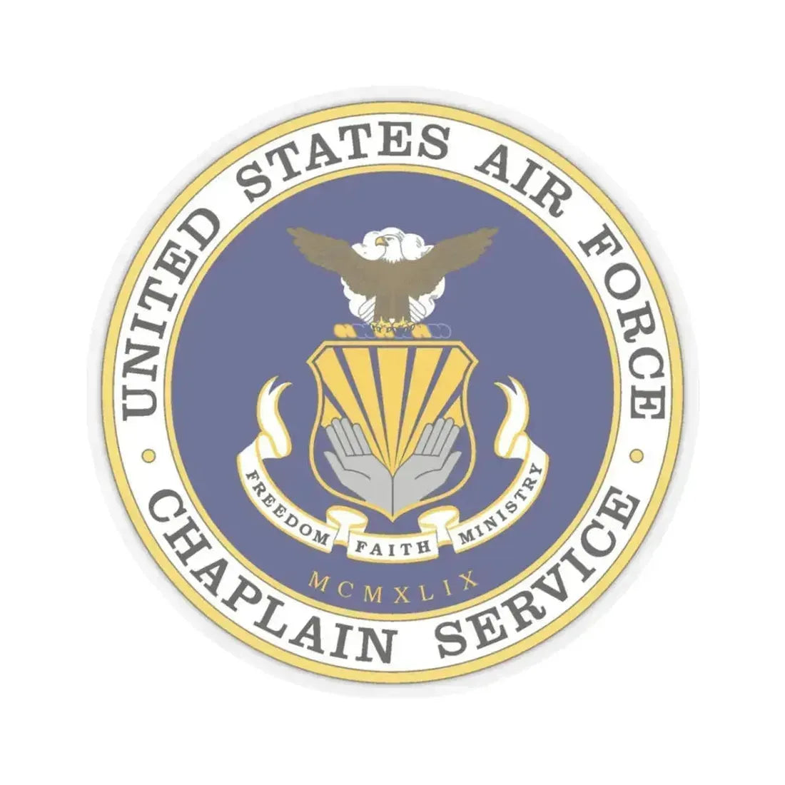 Air Force Chaplain Service (U.S. Air Force) STICKER Vinyl Kiss-Cut Decal 3 Inch Transparent - The Sticker Space