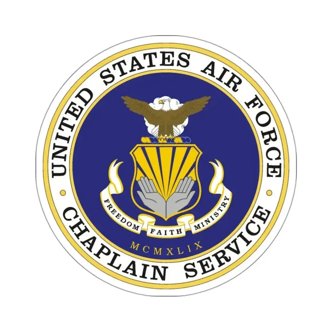 Air Force Chaplain Service (U.S. Air Force) STICKER Vinyl Kiss-Cut Decal 3 Inch White - The Sticker Space
