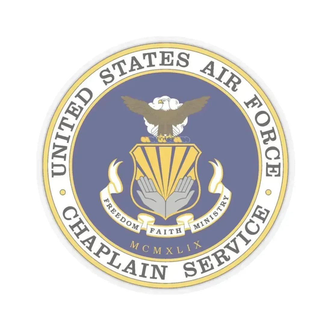 Air Force Chaplain Service (U.S. Air Force) STICKER Vinyl Kiss-Cut Decal 4 Inch Transparent - The Sticker Space