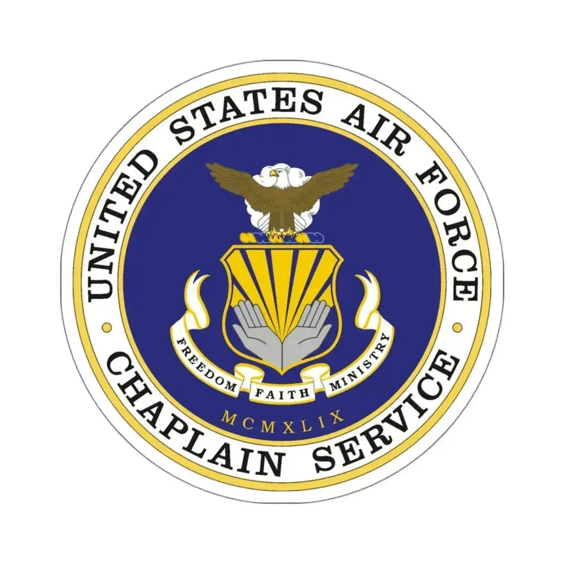 Air Force Chaplain Service (U.S. Air Force) STICKER Vinyl Kiss-Cut Decal 4 Inch White - The Sticker Space