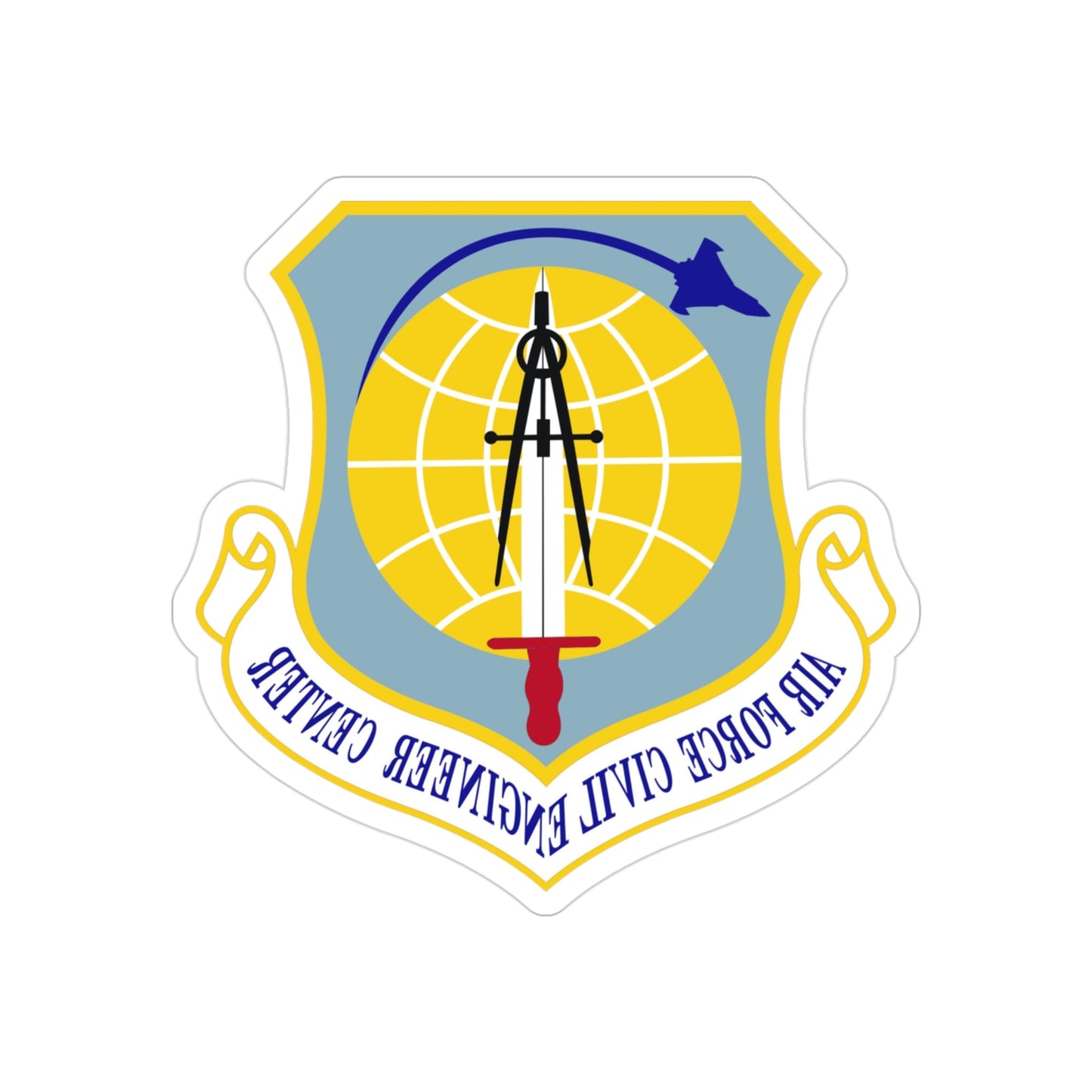 Air Force Civil Engineer Center (U.S. Air Force) REVERSE PRINT Transparent STICKER-3 Inch-The Sticker Space