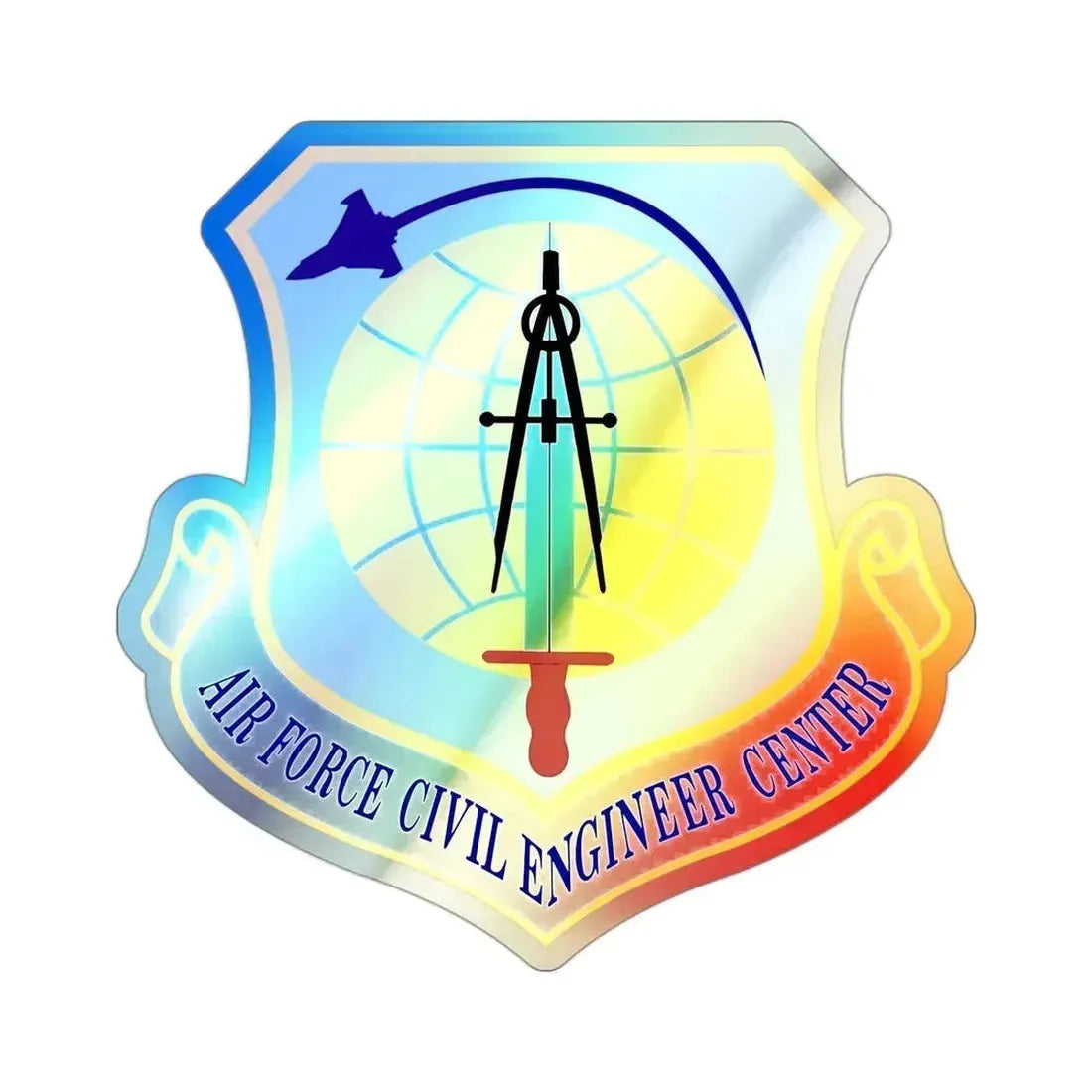 Air Force Civil Engineer Center (U.S. Air Force) Holographic STICKER Die-Cut Vinyl Decal 3 Inch Holographic - The Sticker Space